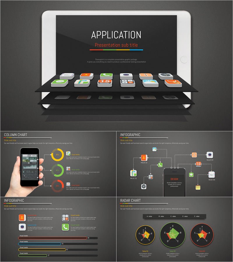 어플리케이션 프레젠테이션 템플릿 – IT/컴퓨터 분야에 최적화된 디자인