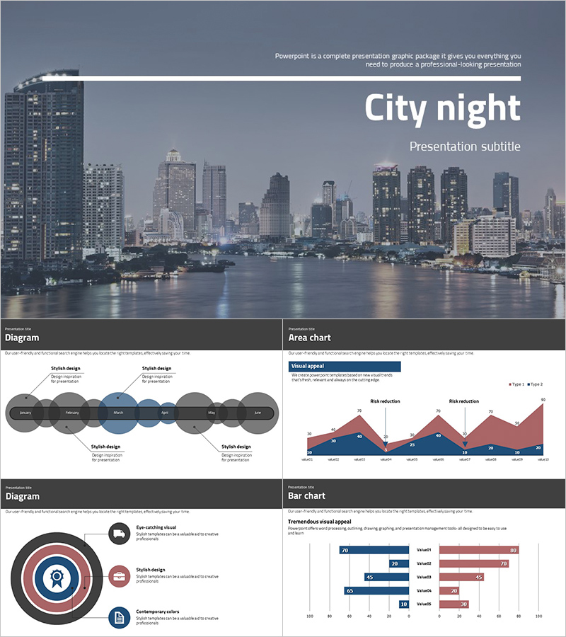 City Business Wide PowerPoint Template – Stylish and Professional Design