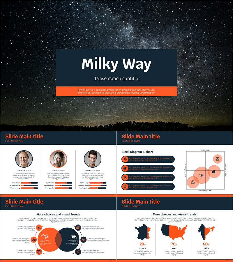 Science & Medical Presentation Template – Galaxy Theme Design
