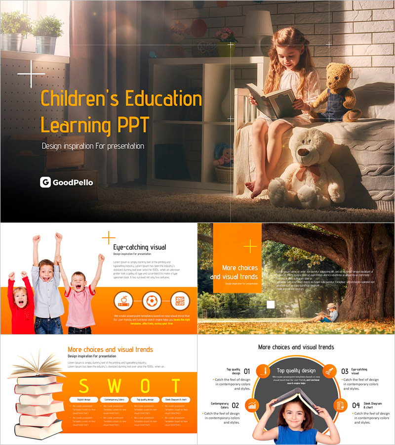 어린이 교육 학습 PPT – 주목을 끌기 좋은 디자인