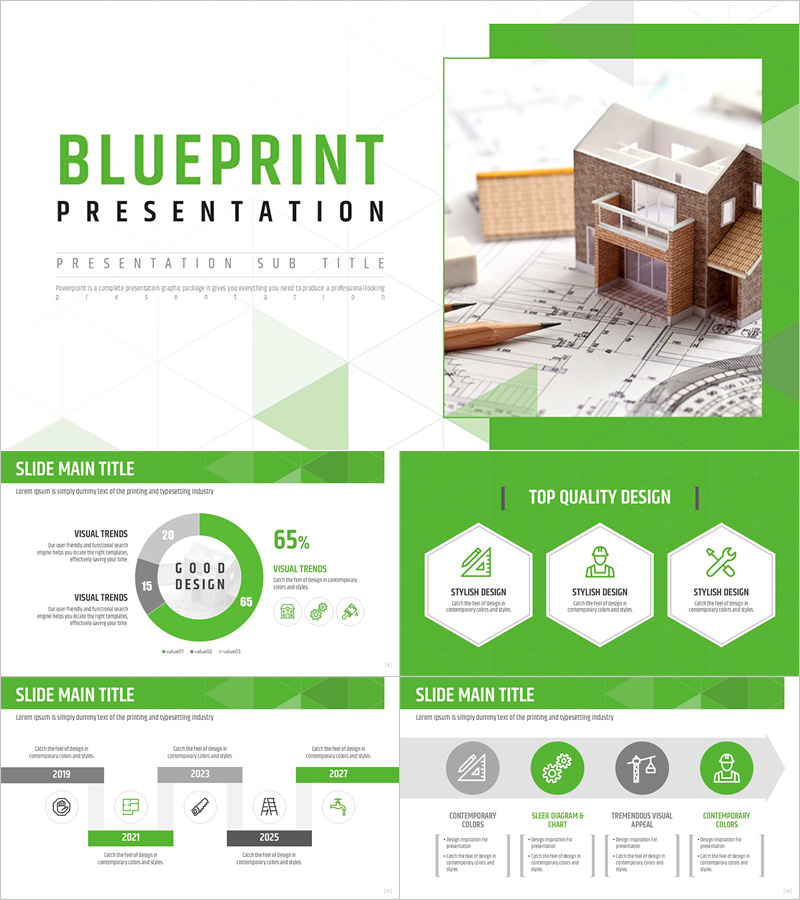 Blueprint Presentation Wide – Professionally Crafted Design