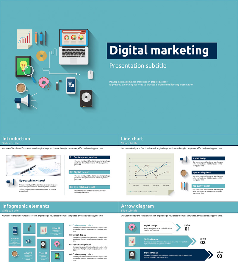 Digital Marketing Presentation Template – Elegant and Practical Design