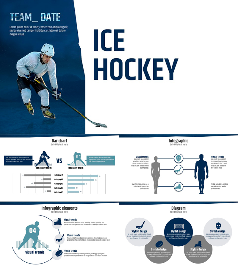 아이스하키 와이드 프레젠테이션 – 스포츠에 적합한 역동적인 디자인