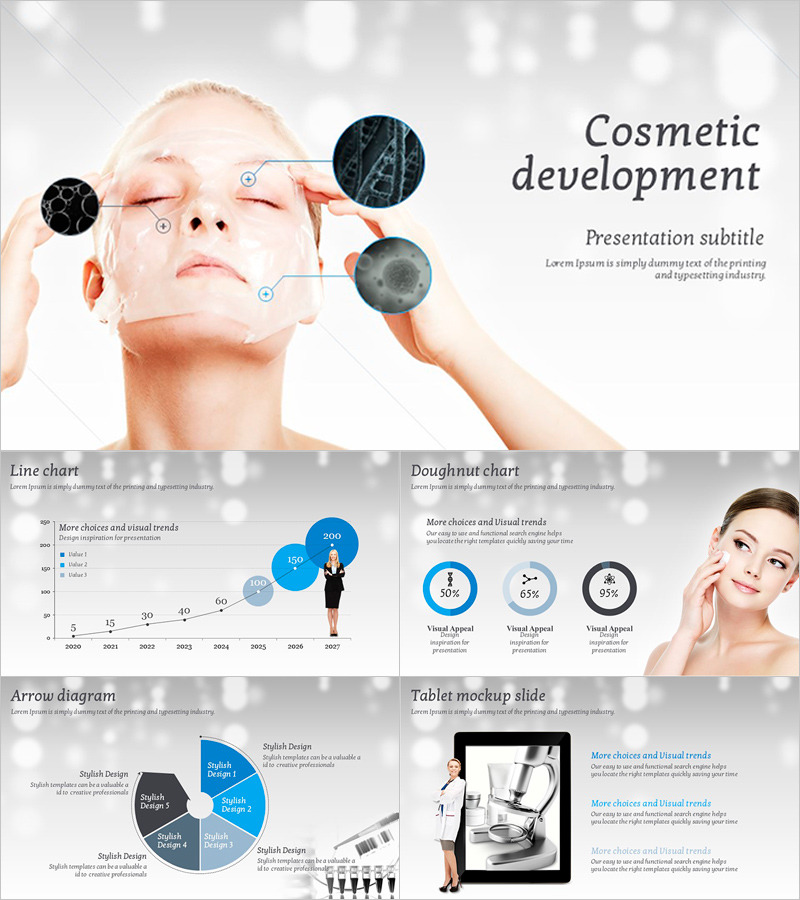 Skin Care Research Wide PowerPoint Template – Stylish Brown Tone Design
