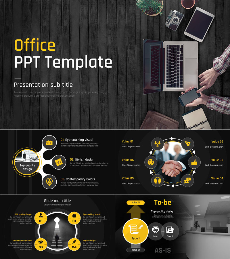 사무 실무 프레젠테이션 템플릿 – 현대적이고 세련된 디자인