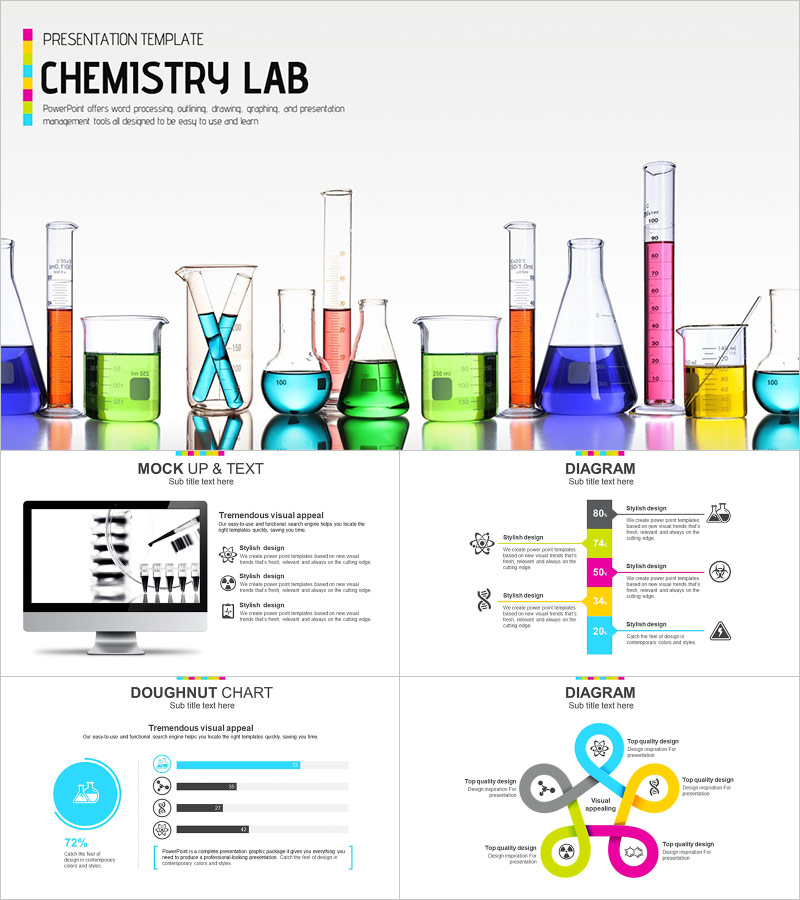 화학 실험실 프레젠테이션 템플릿 - 눈길을 사로잡는 비주얼 디자인