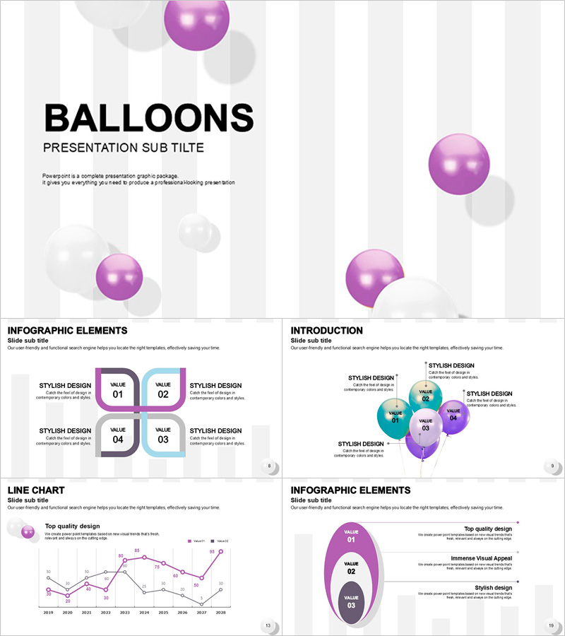 생일파티 PPT 템플릿 – 활기 넘치는 디자인과 재미