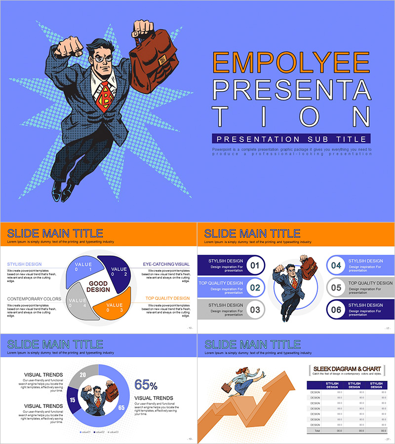 Employee Presentation Wide Template – Vibrant Business Design