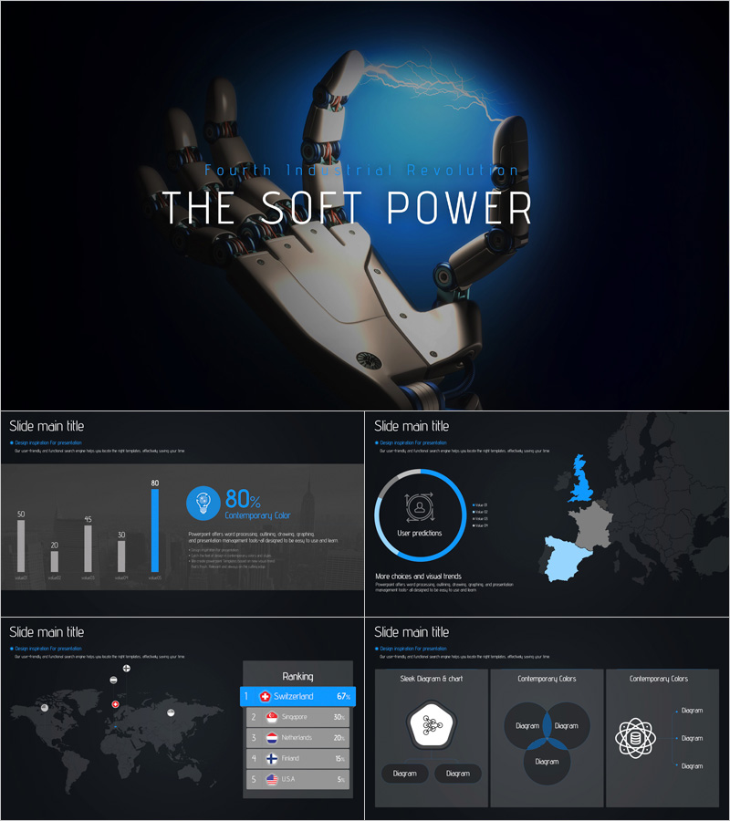 산업 피피티 템플릿 – 현대적이고 시각적으로 매력적인 디자인