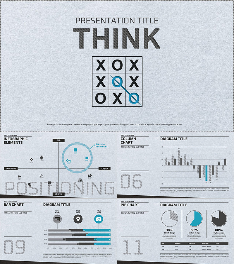 Thinking Presentation Template – Attention-Grabbing in Teal and Minimalist Design