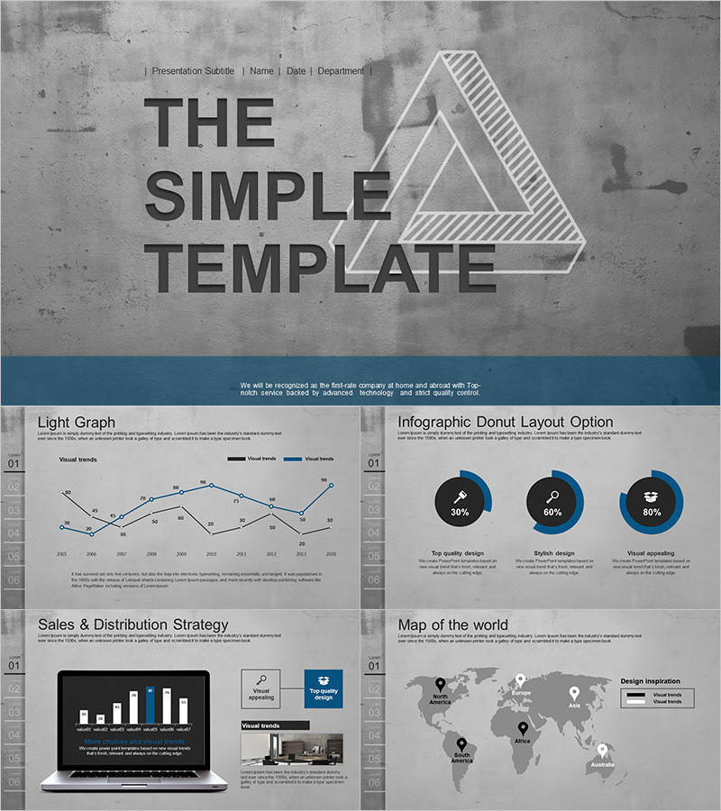 시멘트 심플 와이드 템플릿 – 비즈니스 프레젠테이션을 위한 강력한 디자인