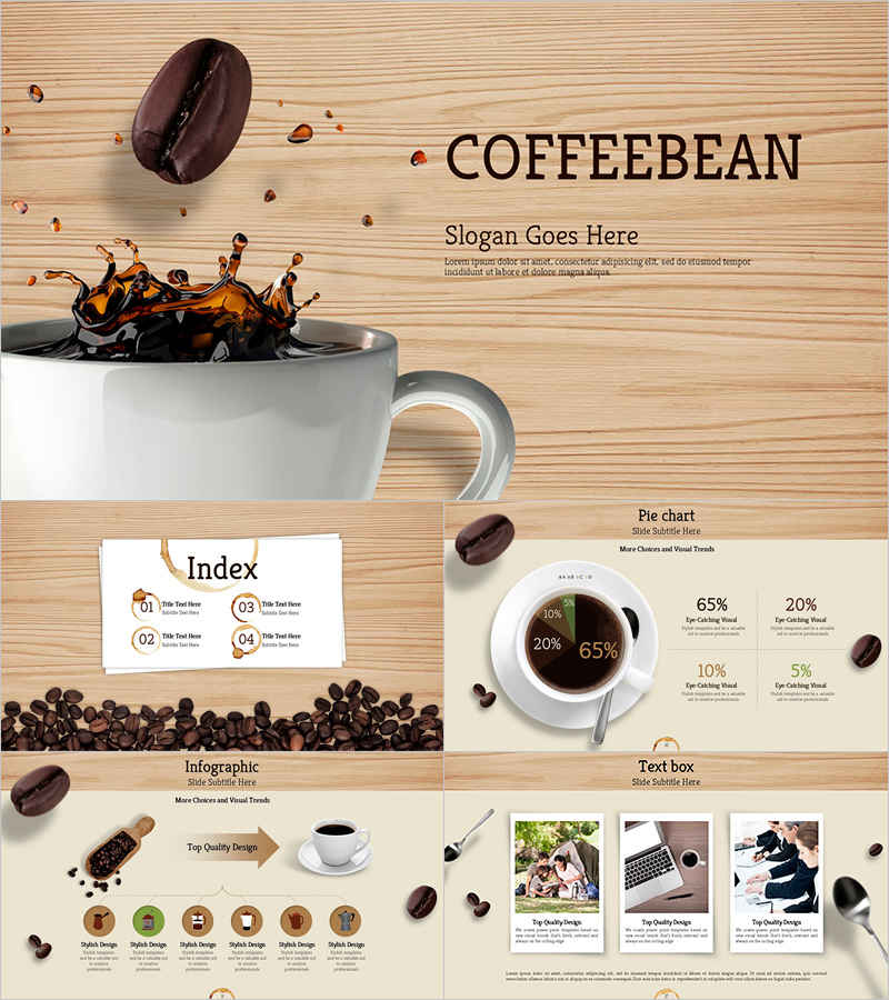 커피 원두 피피티 템플릿 – 감각적인 디자인과 실용성