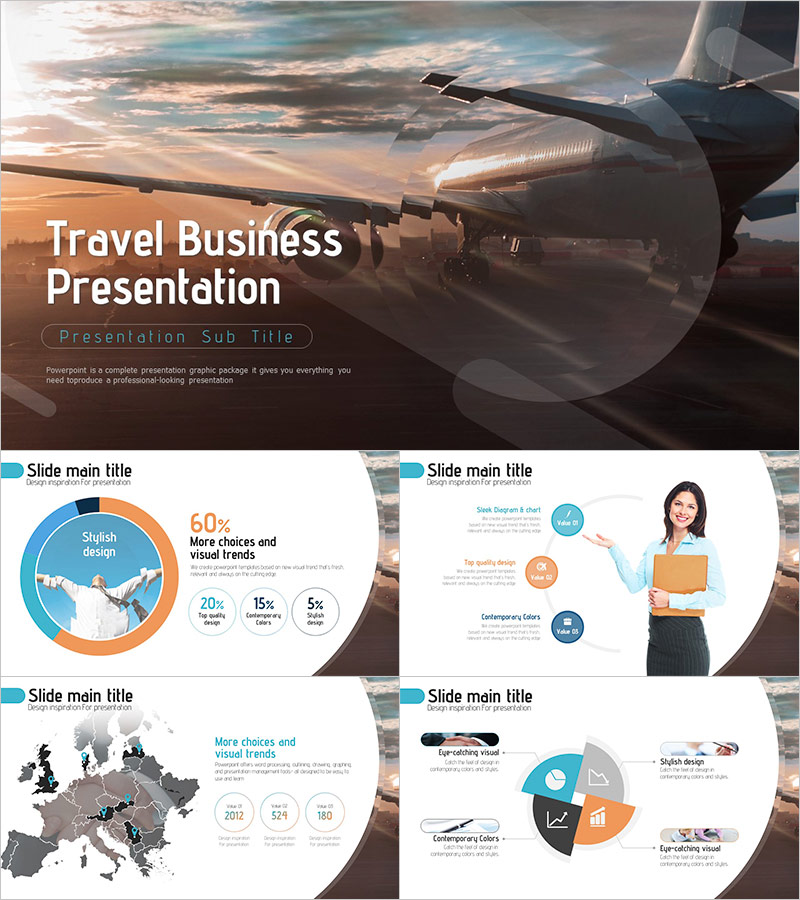 Travel Business Presentation Template Wide – Optimized Design for Business
