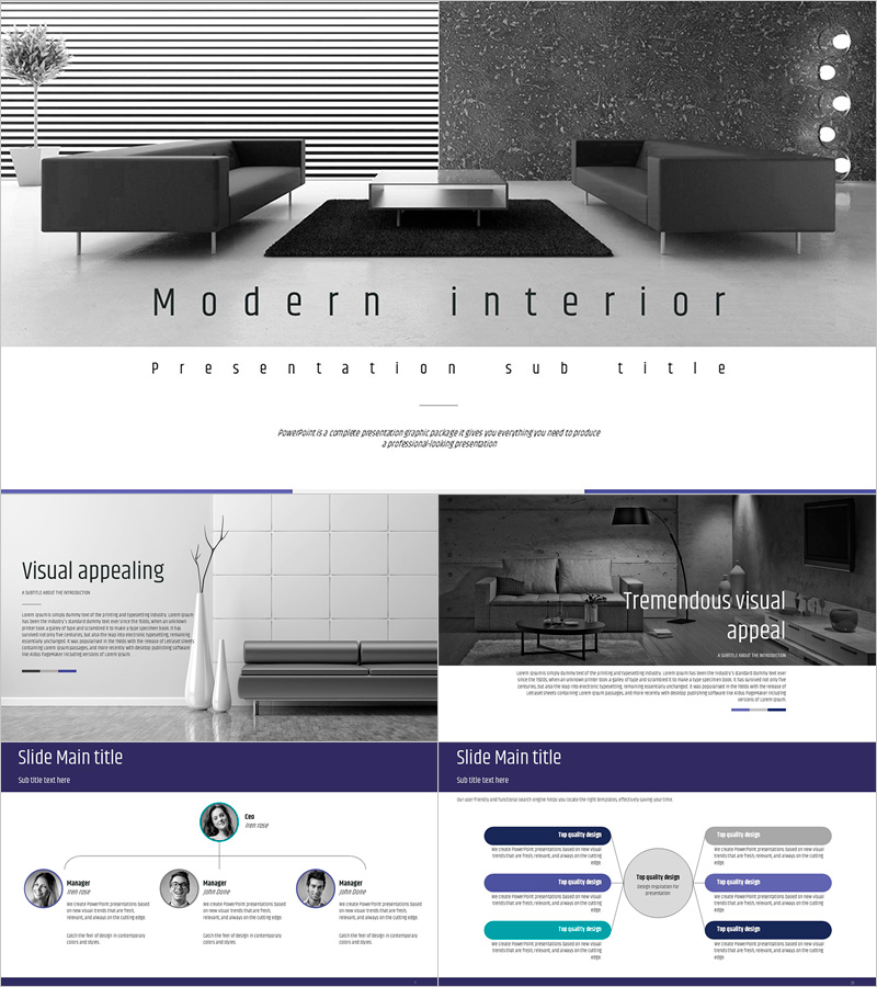 Modern Interior Presentation Template – Stylish and Sleek Design