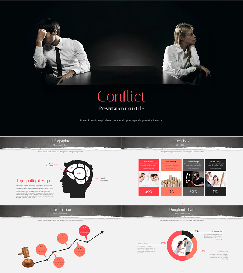 이혼 피피티 와이드 템플릿 – 감정선이 돋보이는 디자인