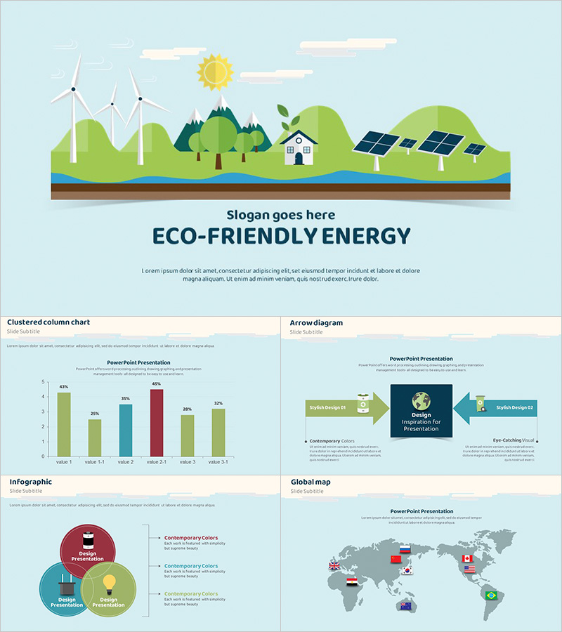 천연자원 프레젠테이션 템플릿 – 환경을 생각하는 디자인