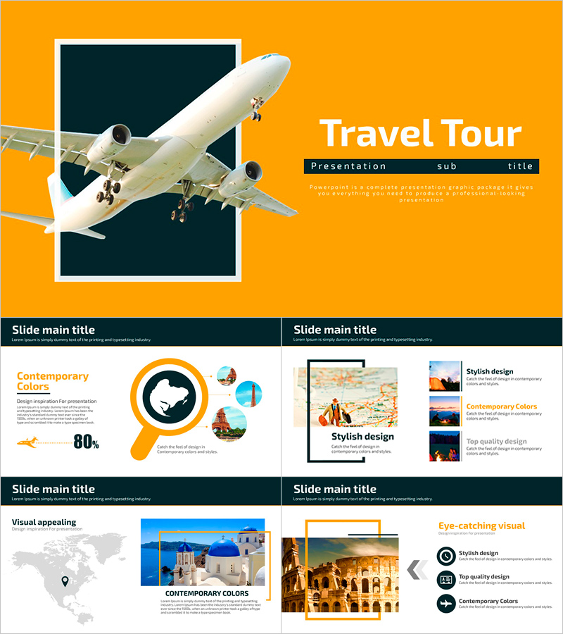 여행투어 프레젠테이션 템플릿 – 생동감 있는 디자인