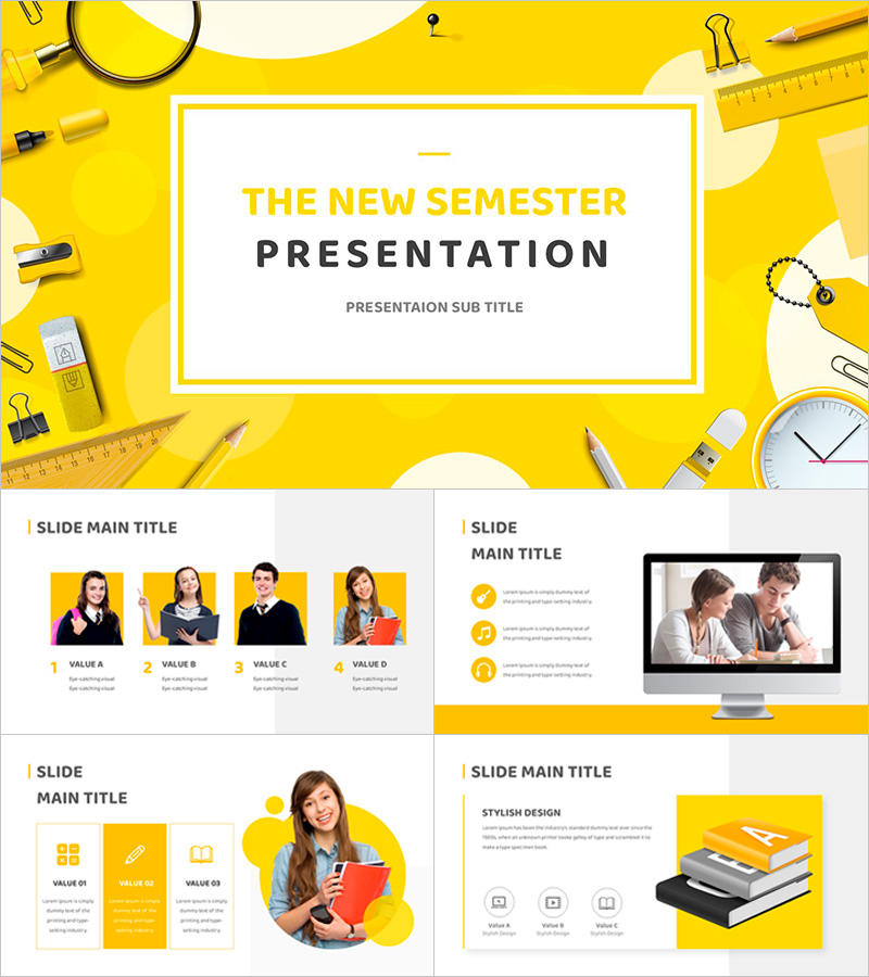 신학기 교육 프레젠테이션 – 활기찬 디자인과 실용성
