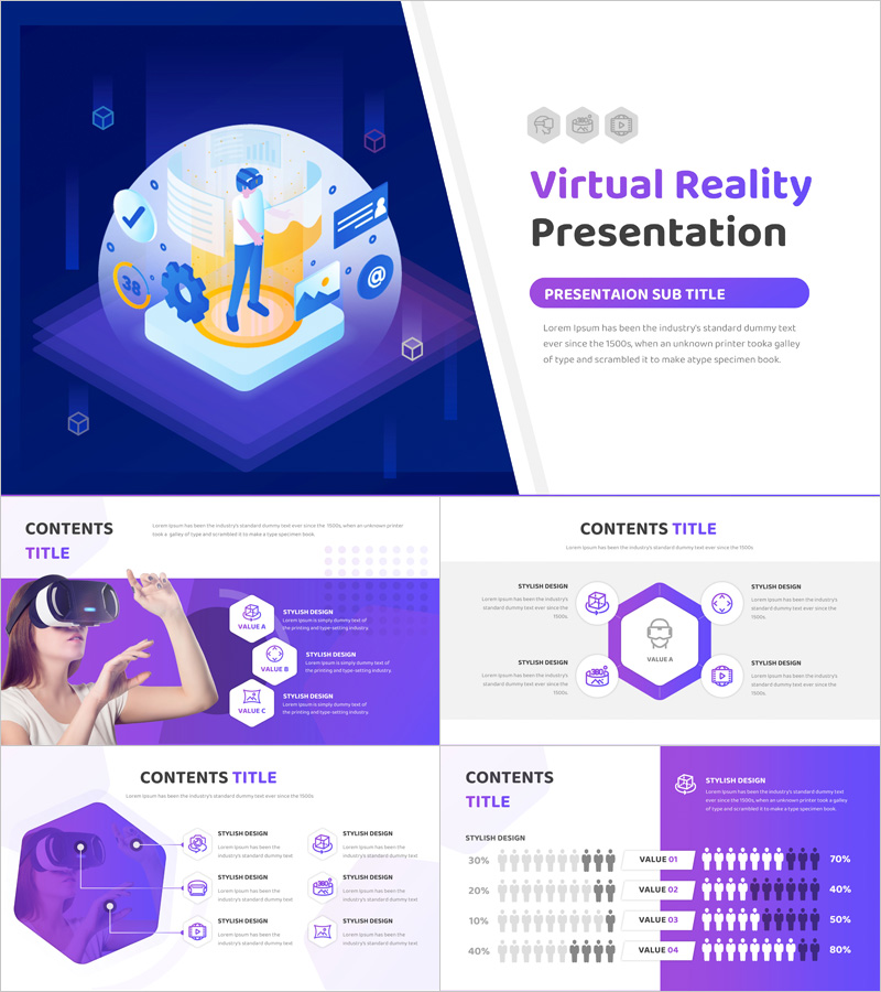 VR 프레젠테이션 템플릿 – 혁신적인 디자인과 직관적인 구성