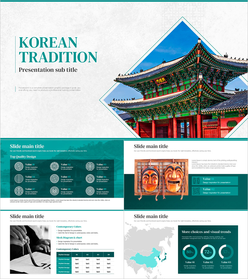 Korean Tradition PowerPoint Template – Elegant Design and Sensational Colors