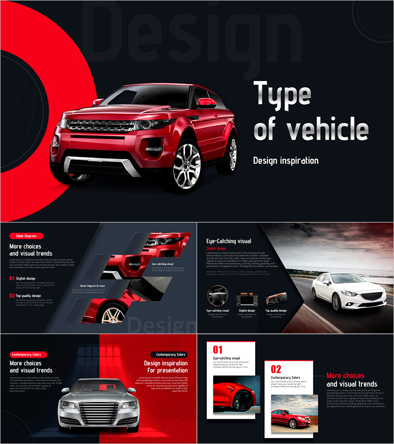 자동차 종류 와이드 템플릿 – 세련된 비주얼 디자인
