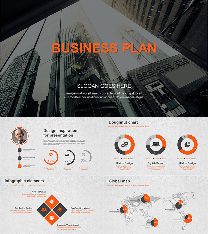 비즈니스 계획 와이드 프레젠테이션 – 현대적이고 눈길을 끄는 디자인