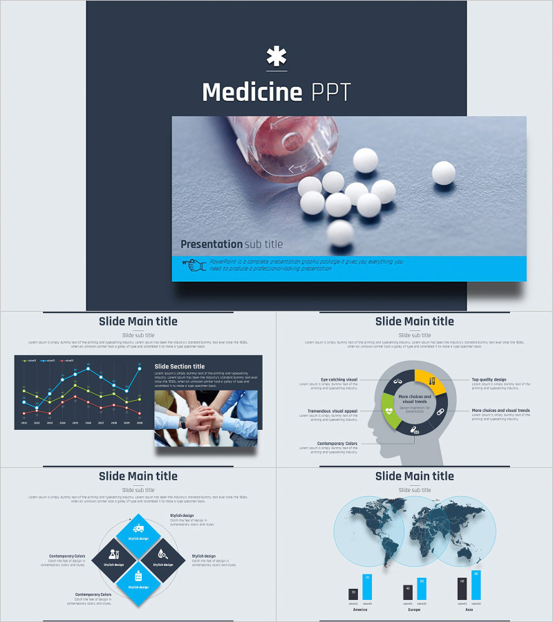 신약 소개 프레젠테이션 템플릿 – 과학적이고 세련된 디자인