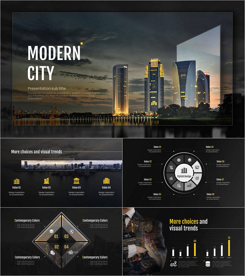 Modern City Presentation Template – Chic and Professional Design