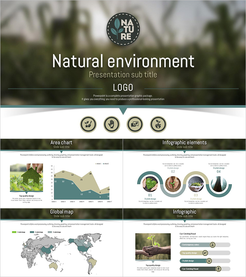 자연 친환경 PPT 템플릿 – 넓고 생생한 디자인