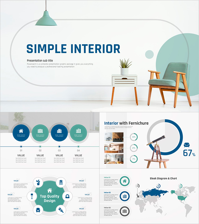건설/부동산 프레젠테이션 템플릿 – 심플하고 현대적인 디자인