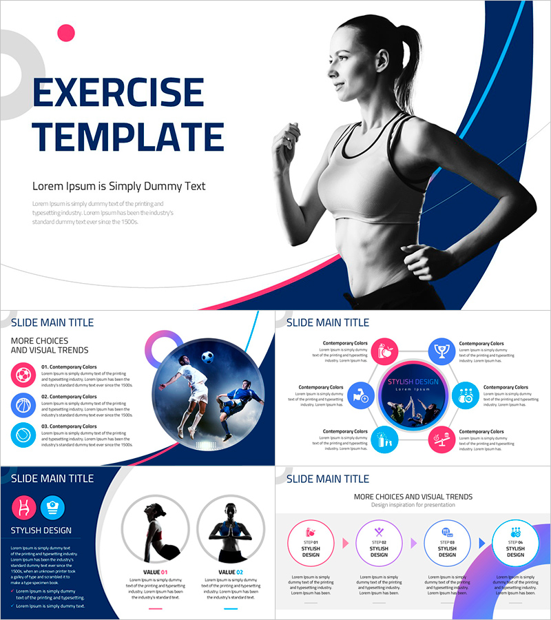 Exercise Theme Presentation Template – Active and Stylish Design