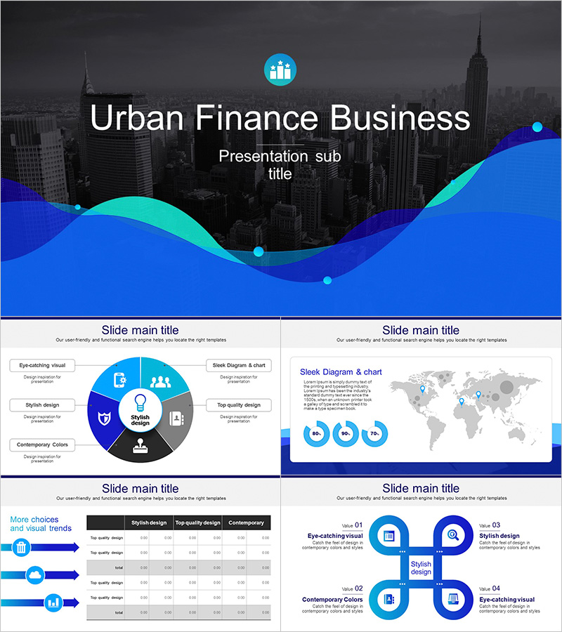 도시 금융 비즈니스 프레젠테이션 템플릿 – 현대적인 비즈니스 디자인