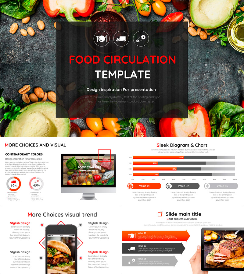 식자재 유통 PPT 템플릿 – 세련된 디자인과 시각적 요소