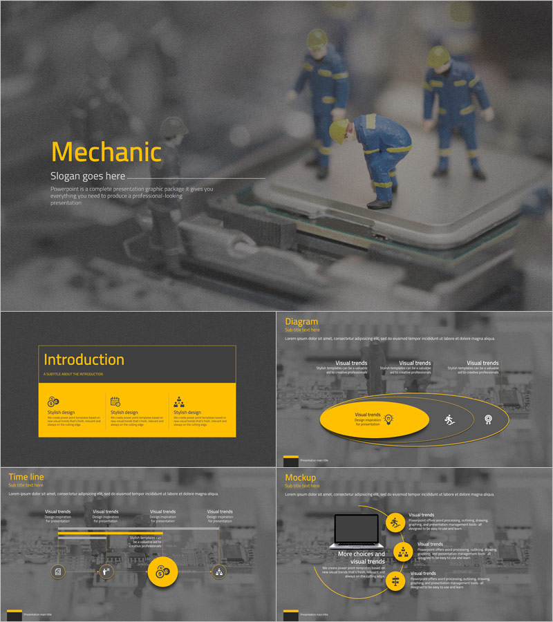 기술소개를 위한 와이드 PPT 템플릿 – 직관적이고 세련된 디자인