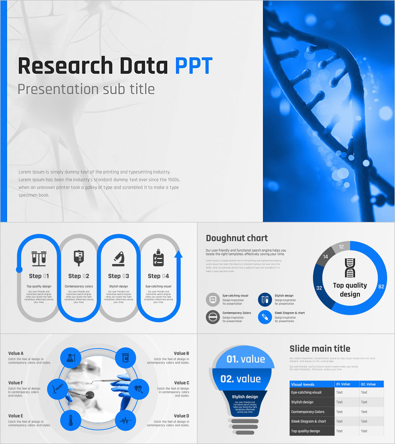 연구 데이터 PPT – 세련된 과학적 디자인