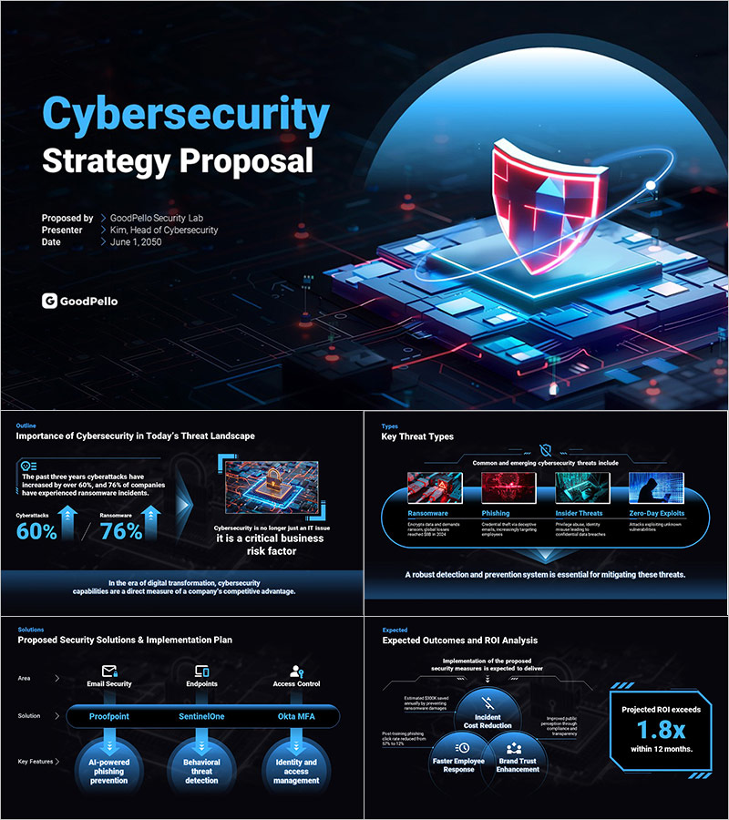 Cyber Security Presentation Template – Professional Design for Modern IT Solutions
