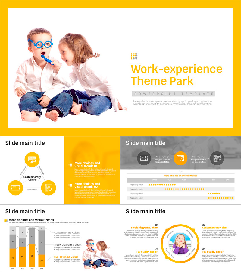 직업체험 테마파크 프레젠테이션 템플릿 – 눈길을 끄는 디자인