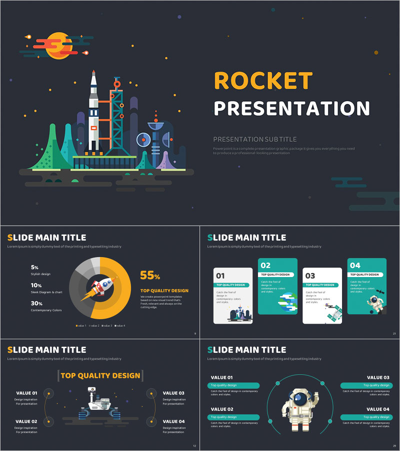 Rocket Presentation Wide Template – Sleek and Intuitive Design