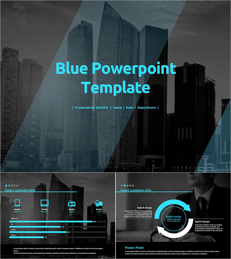 Blue Presentation Template – Sleek and Professional Design