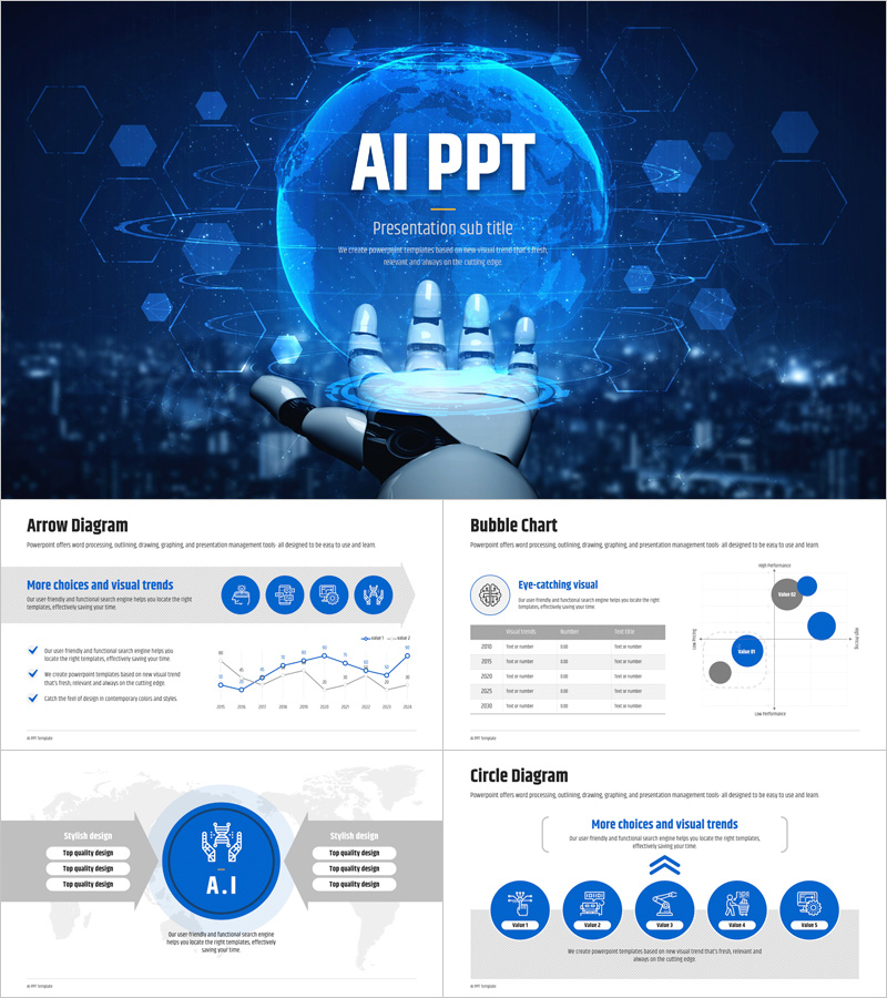 인공지능 와이드 PPT – 혁신적인 IT 디자인 템플릿