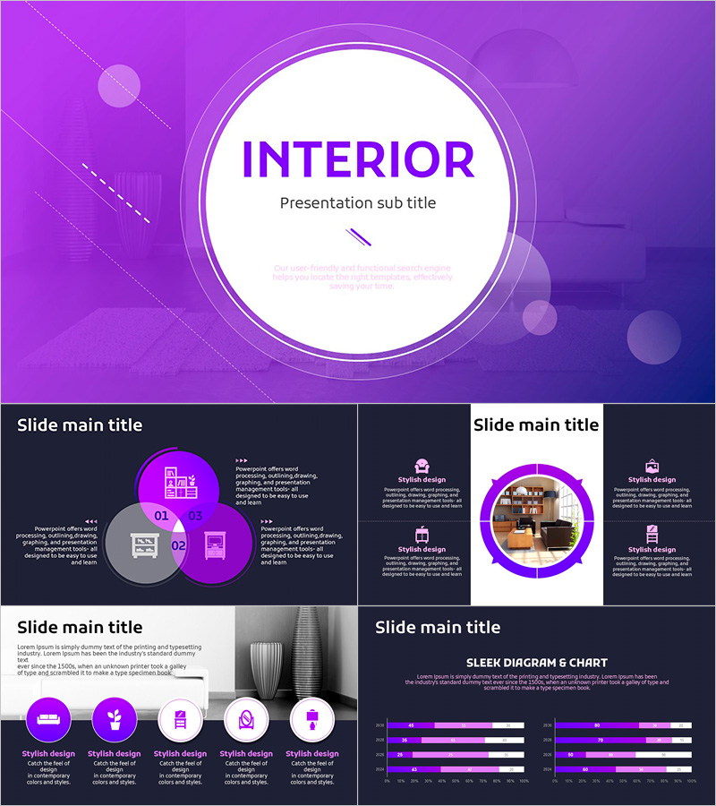 인테리어 테마 프레젠테이션 템플릿 – 세련된 디자인과 실用성