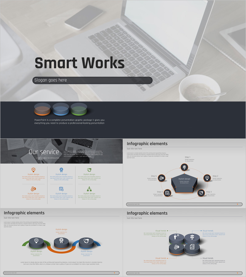 IT/컴퓨터 업무 프로세스 PPT 템플릿 – 세련된 디자인의 와이드 포맷