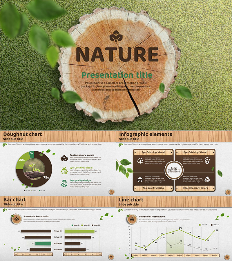 오가닉 와이드 프레젠테이션 템플릿 – 자연을 담은 따뜻한 디자인