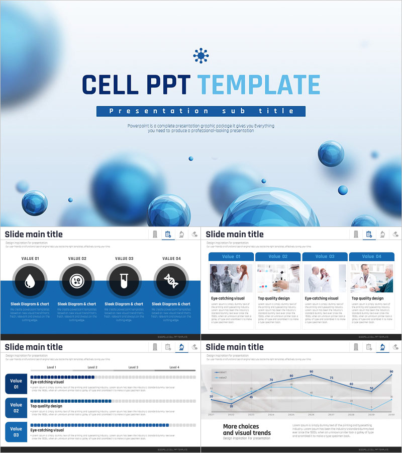 Cell PPT Wide Template – Refreshing and Scientific Design