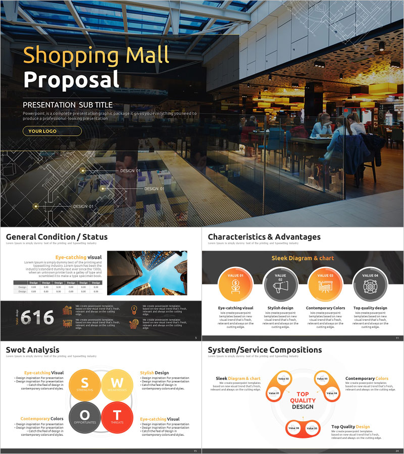 Shopping Mall Proposal Template – Modern and Eye-catching Design