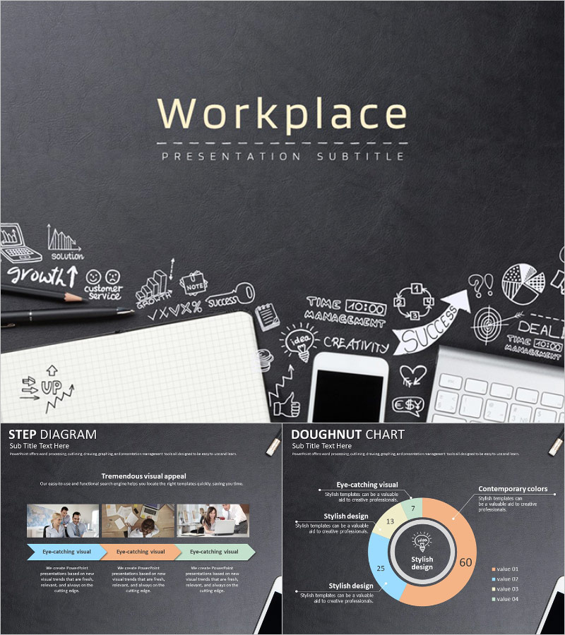 업무의 현장 애니메이션 파워포인트 템플릿 – 시각적으로 명확한 도구