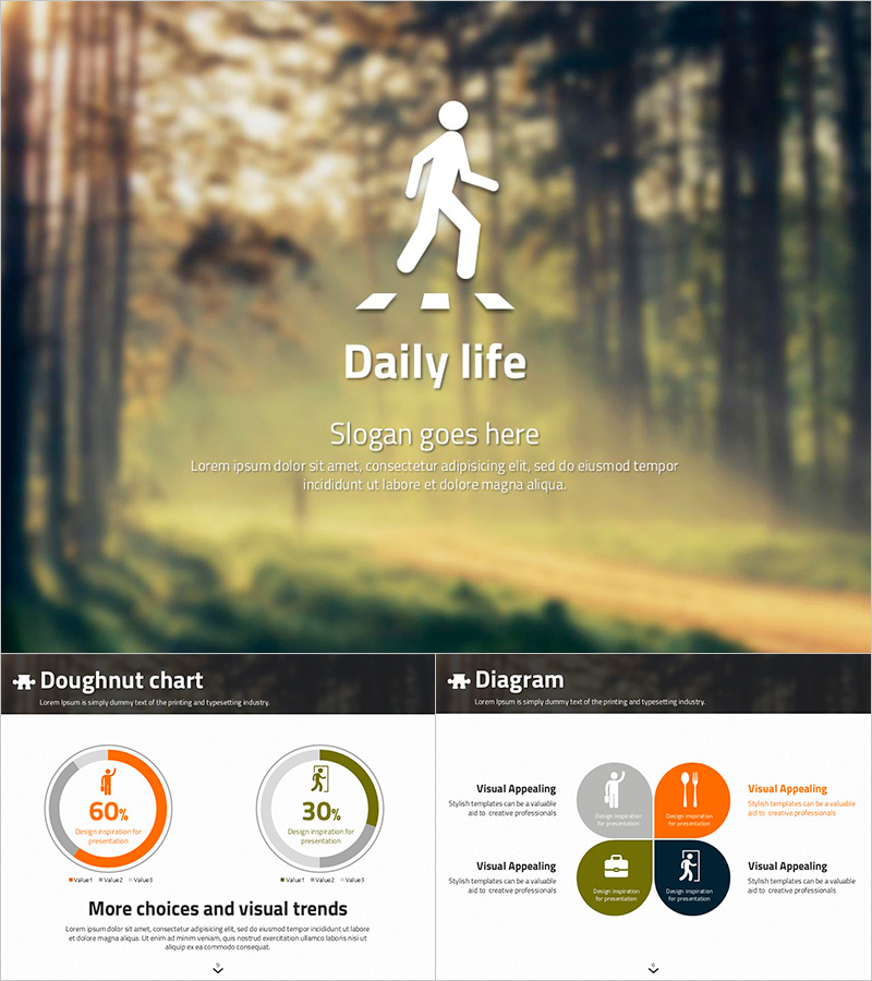 일상 생활 테마 애니메이션 PPT 템플릿 – 동적 효과로 시선을 사로잡는 디자인