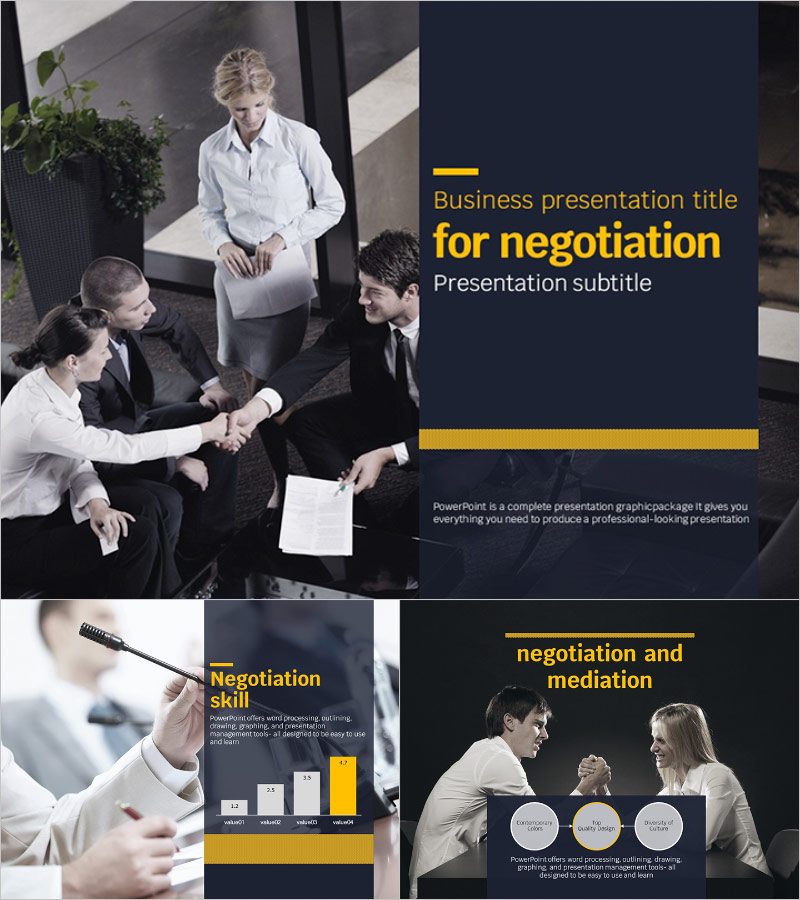 협상 중심 ZEN 프레젠테이션 템플릿 – 효과적인 비즈니스 커뮤니케이션을 위한 섬세한 느낌