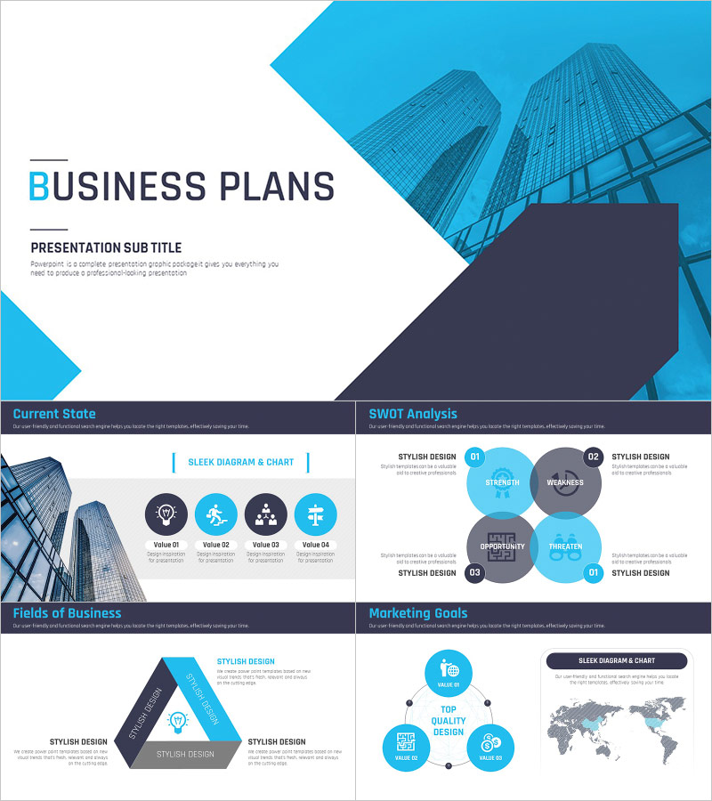 Business Plans Presentation Strategy Template – Clean Design for Strong Impact