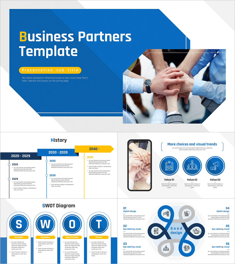 비즈니스 파트너 애니메이션 템플릿 – 동적 효과로 신뢰를 전달하는 디자인